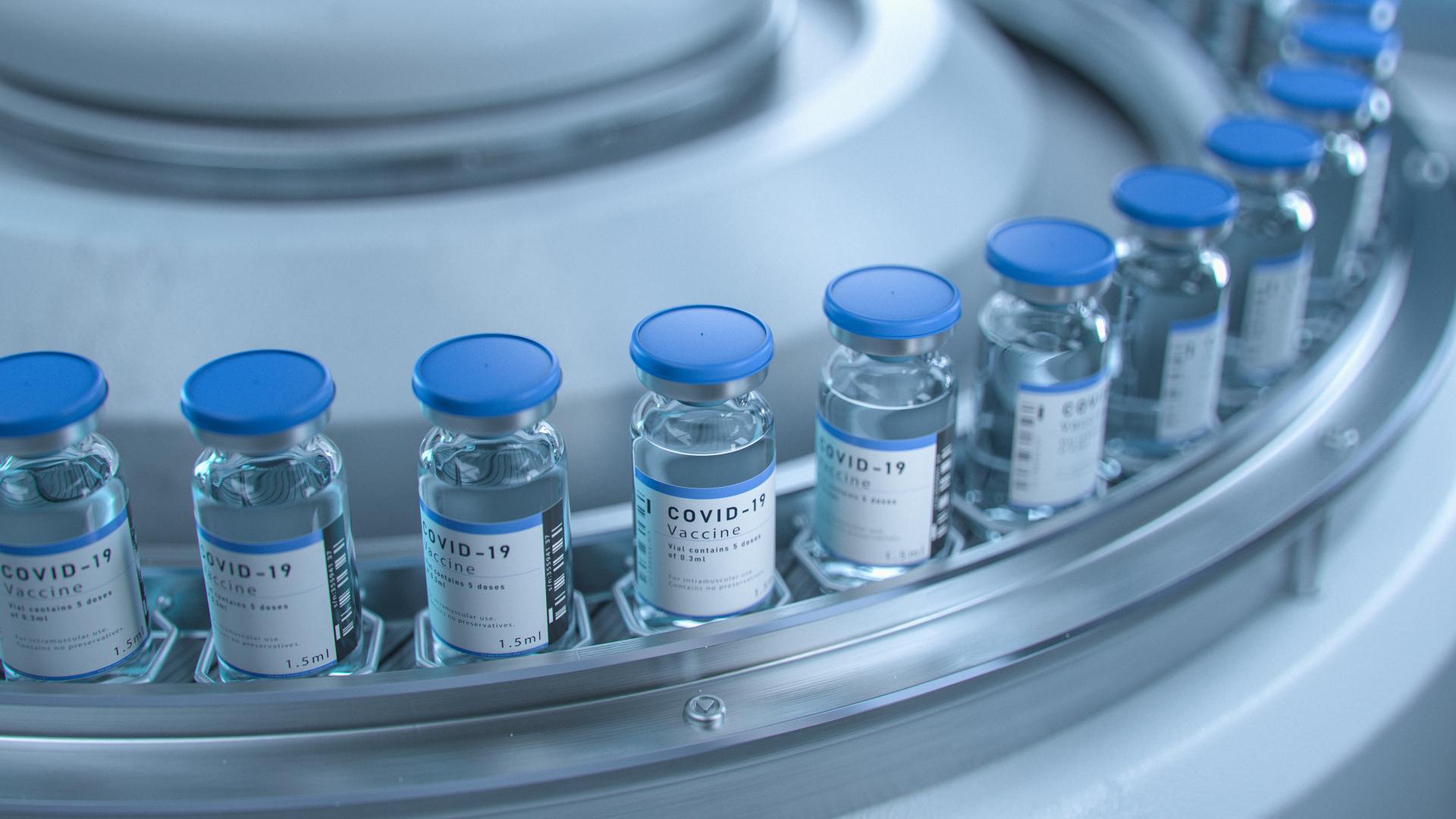 Covid19  vaccine bottles being parked