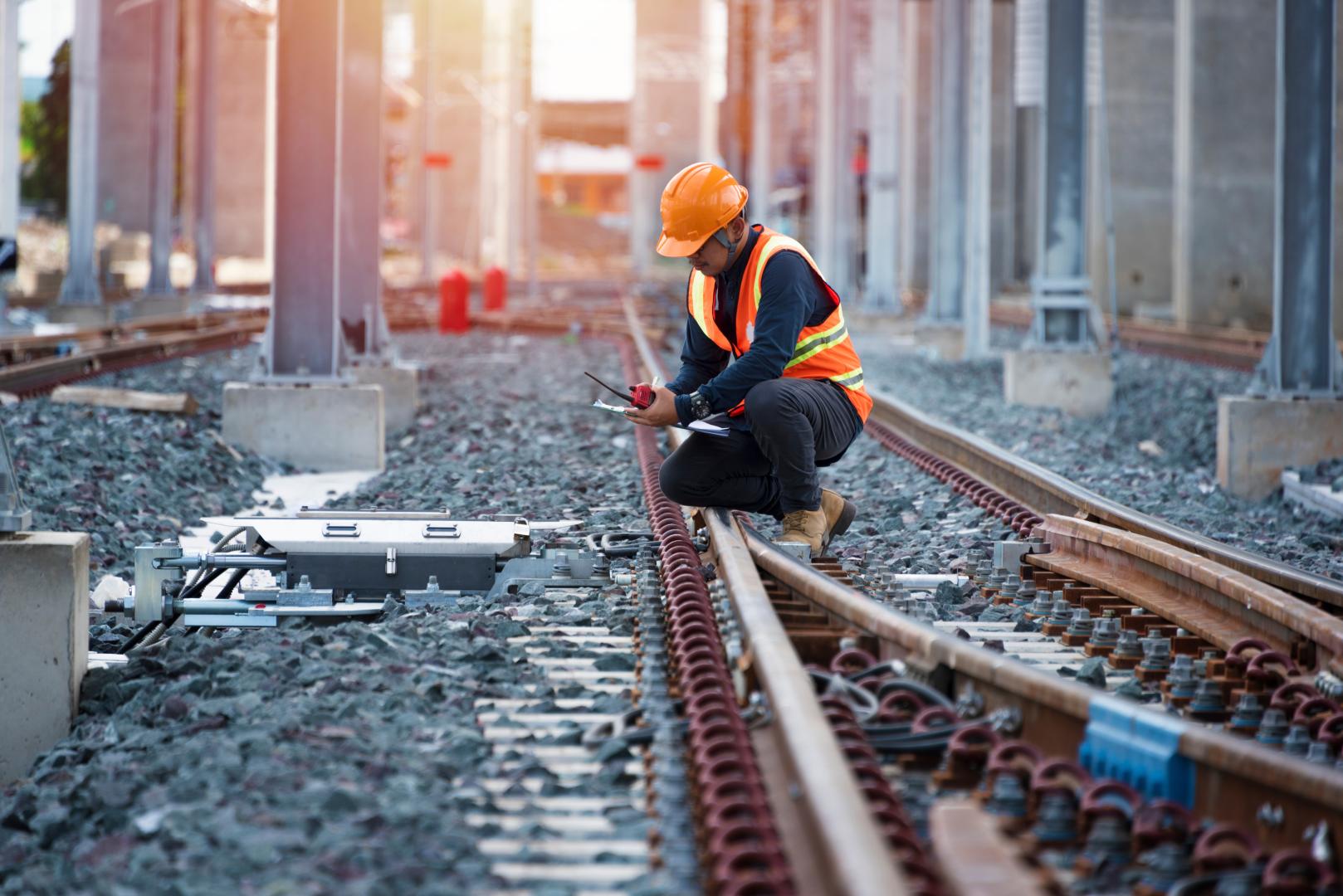 Man working on the railway line